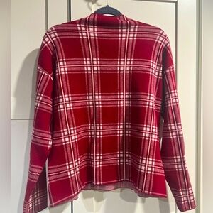 Tahari size large red plaid sweater